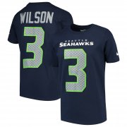 Wholesale Cheap Nike Seattle Seahawks #3 Russell Wilson Youth Player Pride 3.0 Name & Number T-Shirt College Navy