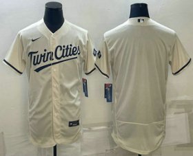 Cheap Men\'s Minnesota Twins Blank Cream 2022 City Connect Flex Base Stitched Jersey