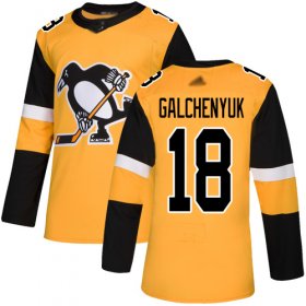 Wholesale Cheap Adidas Penguins #18 Alex Galchenyuk Gold Alternate Authentic Stitched NHL Jersey