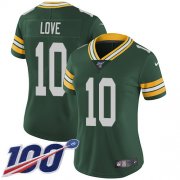Wholesale Cheap Nike Packers #10 Jordan Love Green Team Color Women's Stitched NFL 100th Season Vapor Untouchable Limited Jersey
