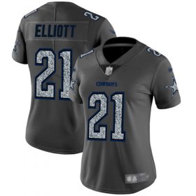 Wholesale Cheap Nike Cowboys #21 Ezekiel Elliott Gray Static Women\'s Stitched NFL Vapor Untouchable Limited Jersey