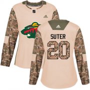 Wholesale Cheap Adidas Wild #20 Ryan Suter Camo Authentic 2017 Veterans Day Women's Stitched NHL Jersey
