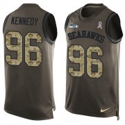 Wholesale Cheap Nike Seahawks #96 Cortez Kennedy Green Men's Stitched NFL Limited Salute To Service Tank Top Jersey