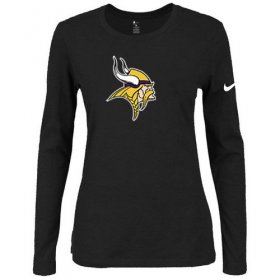 Wholesale Cheap Women\'s Nike Minnesota Vikings Of The City Long Sleeve Tri-Blend NFL T-Shirt Black