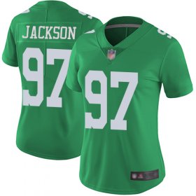 Wholesale Cheap Nike Eagles #97 Malik Jackson Green Women\'s Stitched NFL Limited Rush Jersey
