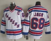 Wholesale Cheap Rangers #68 Jaromir Jagr White CCM Throwback Stitched NHL Jersey