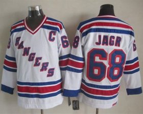 Wholesale Cheap Rangers #68 Jaromir Jagr White CCM Throwback Stitched NHL Jersey
