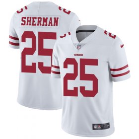 Wholesale Cheap Nike 49ers #25 Richard Sherman White Men\'s Stitched NFL Vapor Untouchable Limited Jersey