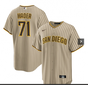 Wholesale Cheap Men\'s San Diego Padres #71 Josh Hader Grey With Patch Cool Base Stitched Baseball Jersey
