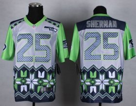 Wholesale Cheap Nike Seahawks #25 Richard Sherman Grey Men\'s Stitched NFL Elite Noble Fashion Jersey