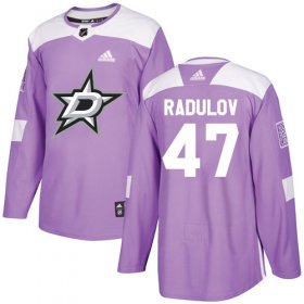 Wholesale Cheap Adidas Stars #47 Alexander Radulov Purple Authentic Fights Cancer Youth Stitched NHL Jersey