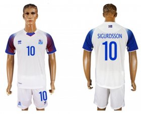 Wholesale Cheap Iceland #10 Sigurdsson Away Soccer Country Jersey