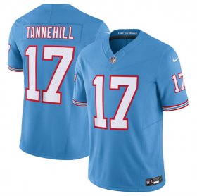 Wholesale Cheap Men\'s Tennessee Titans #17 Ryan Tannehill Light Blue 2023 F.U.S.E. Vapor Limited Throwback Stitched Football Jersey