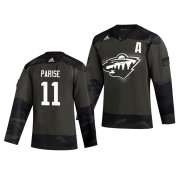 Wholesale Cheap Minnesota Wild #11 Zach Parise Adidas 2019 Veterans Day Men's Authentic Practice NHL Jersey Camo