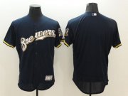 Wholesale Cheap Brewers Blank Navy Blue Flexbase Authentic Collection Stitched MLB Jersey