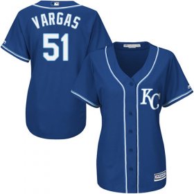Wholesale Cheap Royals #51 Jason Vargas Royal Blue Alternate Women\'s Stitched MLB Jersey