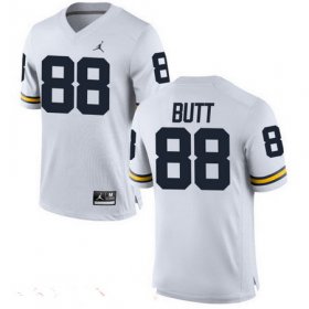 Wholesale Cheap Men\'s Michigan Wolverines #88 Jake Butt White Stitched College Football Brand Jordan NCAA Jersey