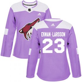 Wholesale Cheap Adidas Coyotes #23 Oliver Ekman-Larsson Purple Authentic Fights Cancer Women\'s Stitched NHL Jersey