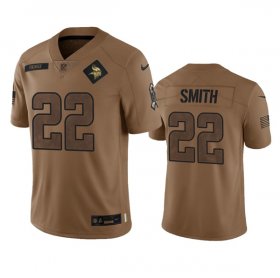 Wholesale Cheap Men\'s Minnesota Vikings #22 Harrison Smith 2023 Brown Salute To Service Limited Football Stitched Jersey
