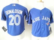 Wholesale Cheap Toddler Blue Jays #20 Josh Donaldson Blue Cool Base Stitched MLB Jersey