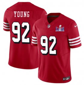 Cheap Men\'s San Francisco 49ers #92 Chase Young New Red 2024 F.U.S.E. Super Bowl LVIII Patch Vapor Untouchable Limited Football Stitched Jersey