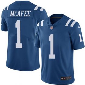Wholesale Cheap Nike Colts #1 Pat McAfee Royal Blue Men\'s Stitched NFL Limited Rush Jersey
