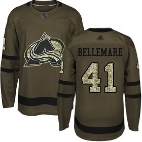 Wholesale Cheap Adidas Avalanche #41 Pierre-Edouard Bellemare Green Salute to Service Stitched Youth NHL Jersey