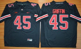 Wholesale Cheap Men\'s Ohio State Buckeyes #45 Archie Griffin Black With Red 2015 College Football Nike Limited Jersey