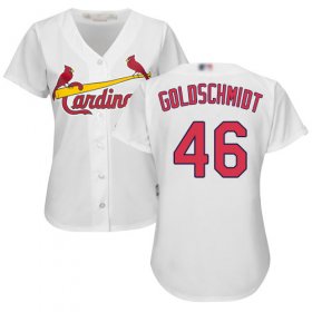Wholesale Cheap Cardinals #46 Paul Goldschmidt White Home Women\'s Stitched MLB Jersey