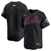 Cheap Men's New York Mets Blank 2024 Black Alternate Limited Stitched Baseball Jersey