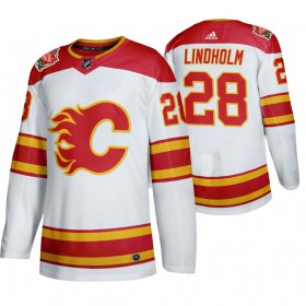 Wholesale Cheap Calgary Flames #28 Elias Lindholm Men\'s 2019-20 Heritage Classic Authentic White Stitched NHL Jersey