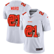 Wholesale Cheap Cleveland Browns #21 Denzel Ward White Men's Nike Team Logo Dual Overlap Limited NFL Jersey
