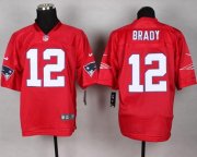 Wholesale Cheap Nike Patriots #12 Tom Brady Red Men's Stitched NFL Elite QB Practice Jersey