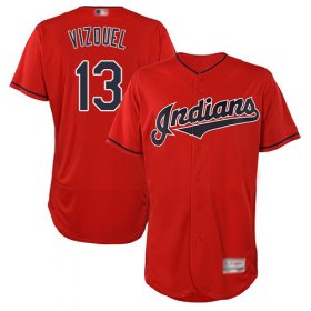 Wholesale Cheap Indians #13 Omar Vizquel Red Flexbase Authentic Collection Stitched MLB Jersey