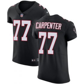 Wholesale Cheap Nike Falcons #77 James Carpenter Black Alternate Men\'s Stitched NFL Vapor Untouchable Elite Jersey