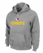 Wholesale Cheap Kansas City Chiefs Authentic Logo Pullover Hoodie Grey