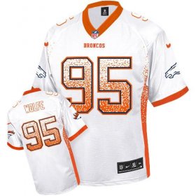 Wholesale Cheap Nike Broncos #95 Derek Wolfe White Men\'s Stitched NFL Elite Drift Fashion Jersey