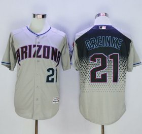 Wholesale Cheap Diamondbacks #21 Zack Greinke Gray/Capri New Cool Base Stitched MLB Jersey