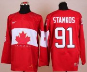 Wholesale Cheap Olympic 2014 CA. #91 Steven Stamkos Red Stitched NHL Jersey