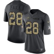 Wholesale Cheap Nike Rams #28 Marshall Faulk Black Men's Stitched NFL Limited 2016 Salute to Service Jersey