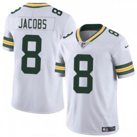 Cheap Men\'s Green Bay Packers #8 Josh Jacobs White Vapor Limited Football Stitched Jersey