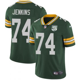 Wholesale Cheap Nike Packers #74 Elgton Jenkins Green Team Color Men\'s 100th Season Stitched NFL Vapor Untouchable Limited Jersey