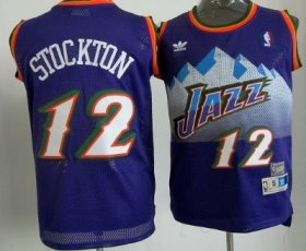 Wholesale Cheap Utah Jazz #12 John Stockton Mountain Purple Swingman Throwback Jersey