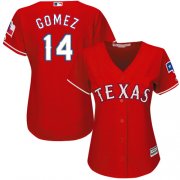 Wholesale Cheap Rangers #14 Carlos Gomez Red Alternate Women's Stitched MLB Jersey