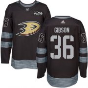 Wholesale Cheap Adidas Ducks #36 John Gibson Black 1917-2017 100th Anniversary Stitched NHL Jersey