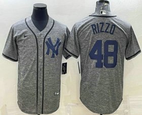 Wholesale Cheap Men\'s New York Yankees #48 Anthony Rizzo Grey Gridiron Cool Base Stitched Jersey