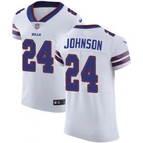 Wholesale Cheap Nike Bills #24 Taron Johnson White Men\'s Stitched NFL Vapor Untouchable Elite Jersey