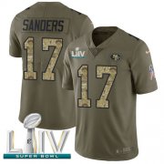 Wholesale Cheap Nike 49ers #17 Emmanuel Sanders Olive/Camo Super Bowl LIV 2020 Men's Stitched NFL Limited 2017 Salute To Service Jersey