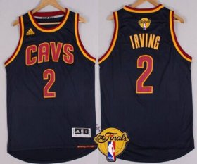 Wholesale Cheap Men\'s Cleveland Cavaliers #2 Kyrie Irving 2015 The Finals New Navy Blue Jersey
