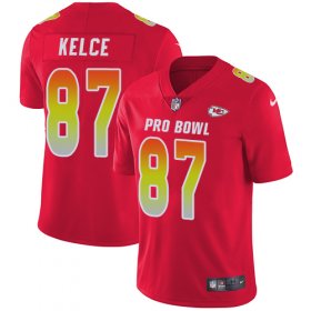 Wholesale Cheap Nike Chiefs #87 Travis Kelce Red Men\'s Stitched NFL Limited AFC 2019 Pro Bowl Jersey